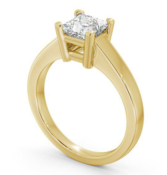 Princess Diamond Classic Engagement Ring 18K Yellow Gold Solitaire ENPR12_YG_THUMB1