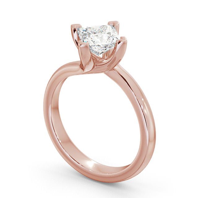 Princess Diamond Engagement Ring 18K Rose Gold Solitaire - Wensley ENPR13_RG_SIDE