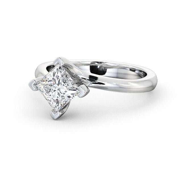 Princess Diamond Engagement Ring Platinum Solitaire - Wensley ENPR13_WG_FLAT