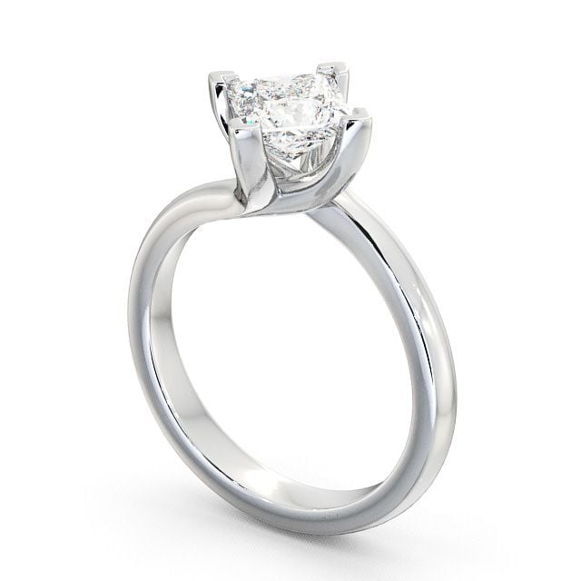 Princess Diamond Engagement Ring 18K White Gold Solitaire - Wensley ENPR13_WG_SIDE