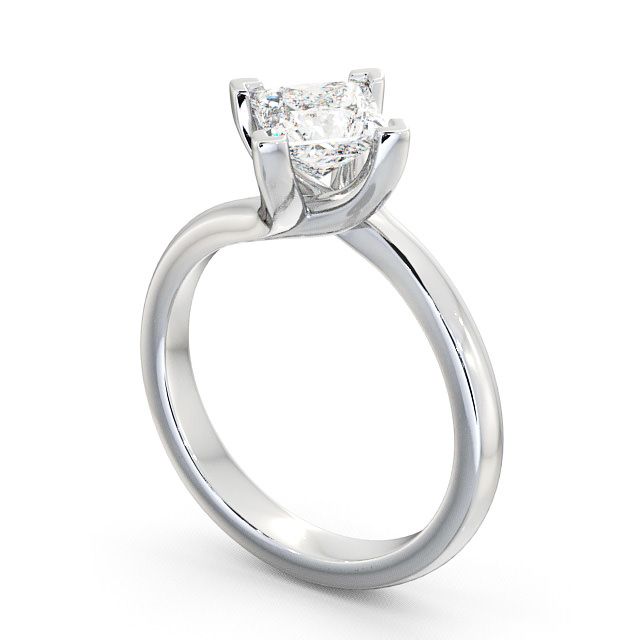 Princess Diamond Engagement Ring 18K White Gold Solitaire - Wensley ENPR13_WG_SIDE