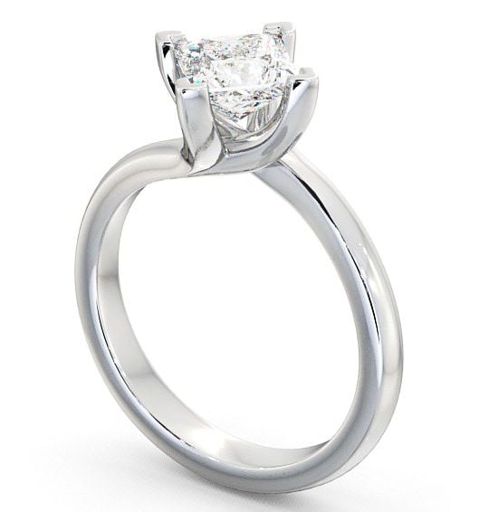 Princess Diamond Rotated Head Engagement Ring Platinum Solitaire ENPR13_WG_THUMB1