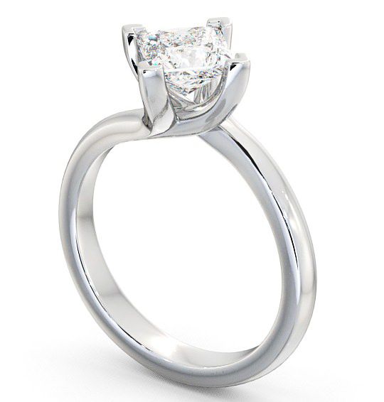 Princess Diamond Rotated Head Engagement Ring Platinum Solitaire ENPR13_WG_THUMB1 