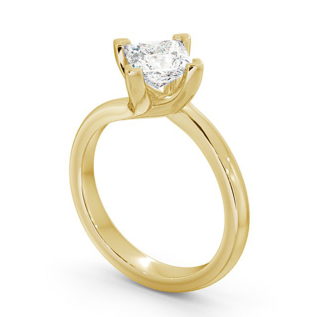 Princess Diamond Engagement Ring 9K Yellow Gold Solitaire - Wensley ENPR13_YG_SIDE