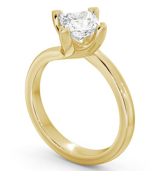 Princess Diamond Rotated Head Engagement Ring 18K Yellow Gold Solitaire ENPR13_YG_THUMB1