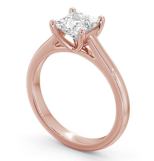 Princess Diamond Traditional Engagement Ring 18K Rose Gold Solitaire ENPR14_RG_THUMB1