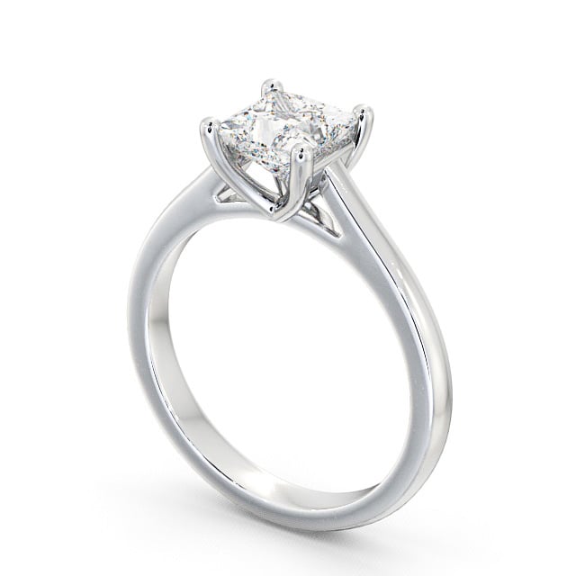 Princess Diamond Engagement Ring Palladium Solitaire - Ailsa ENPR14_WG_SIDE