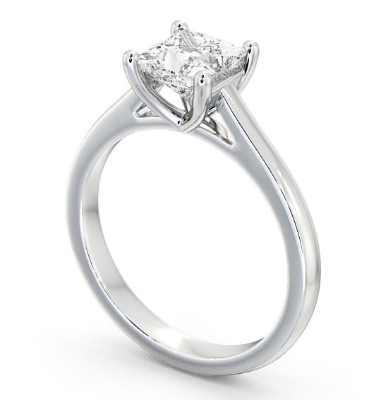 Princess Diamond Traditional Engagement Ring 18K White Gold Solitaire ENPR14_WG_THUMB1 