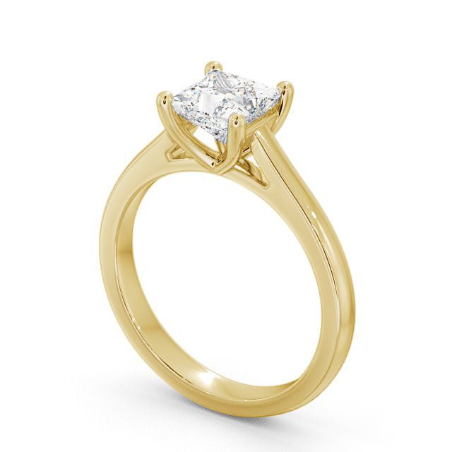 Princess Diamond Engagement Ring 18K Yellow Gold Solitaire - Ailsa ENPR14_YG_SIDE