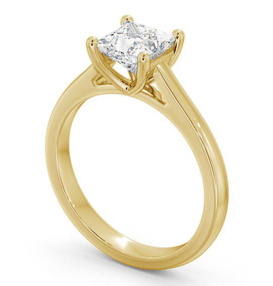 Princess Diamond Traditional Engagement Ring 18K Yellow Gold Solitaire ENPR14_YG_THUMB1