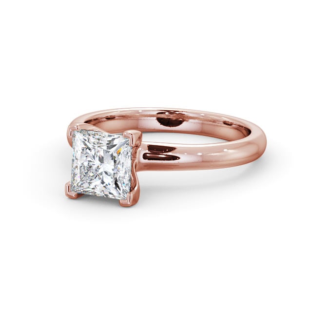 Princess Diamond Engagement Ring 9K Rose Gold Solitaire - Emley ENPR15_RG_FLAT