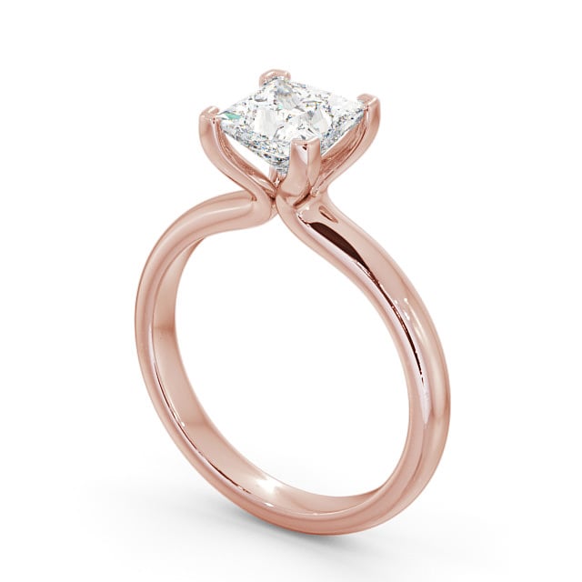 Princess Diamond Engagement Ring 18K Rose Gold Solitaire - Emley ENPR15_RG_SIDE