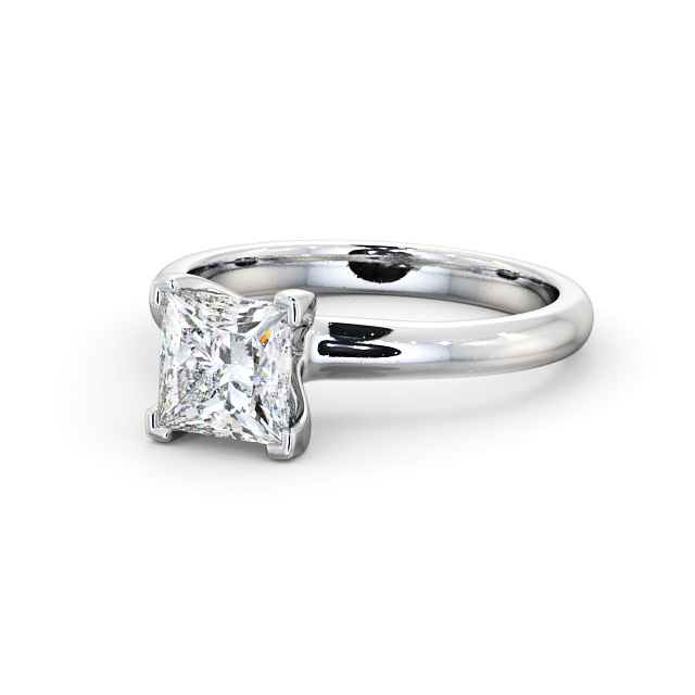 Princess Diamond Engagement Ring Platinum Solitaire - Emley ENPR15_WG_FLAT