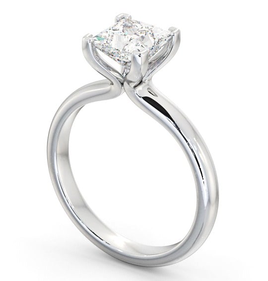 Princess Diamond 4 Prong Engagement Ring 18K White Gold Solitaire ENPR15_WG_THUMB1 
