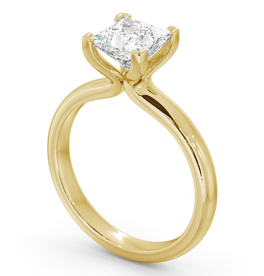 Princess Diamond 4 Prong Engagement Ring 18K Yellow Gold Solitaire ENPR15_YG_THUMB1 