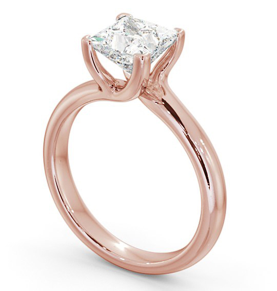 Princess Diamond Twisted Head Engagement Ring 18K Rose Gold Solitaire ENPR16_RG_THUMB1