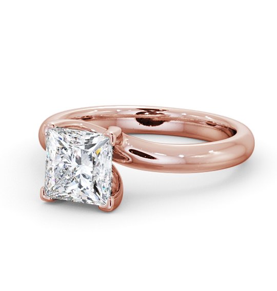  Princess Diamond Engagement Ring 9K Rose Gold Solitaire - Ryal ENPR16_RG_THUMB2 