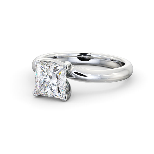 Princess Diamond Engagement Ring Palladium Solitaire - Ryal ENPR16_WG_FLAT