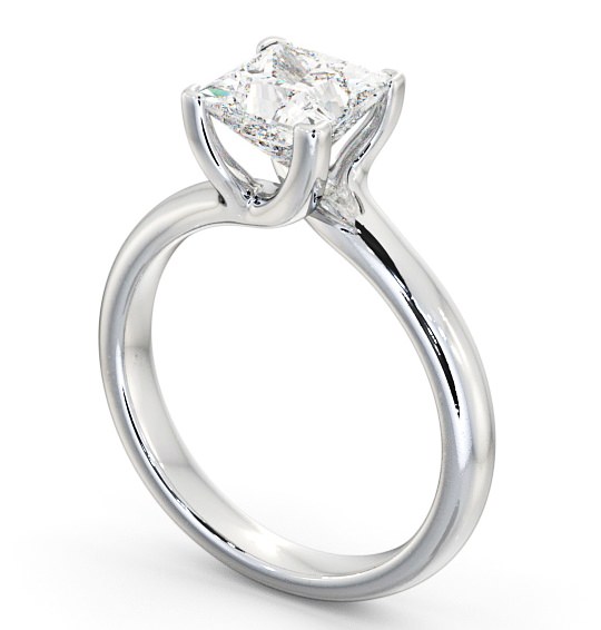 Princess Diamond Twisted Head Engagement Ring Platinum Solitaire ENPR16_WG_THUMB1