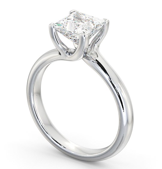 Princess Diamond Twisted Head Engagement Ring Platinum Solitaire ENPR16_WG_THUMB1 