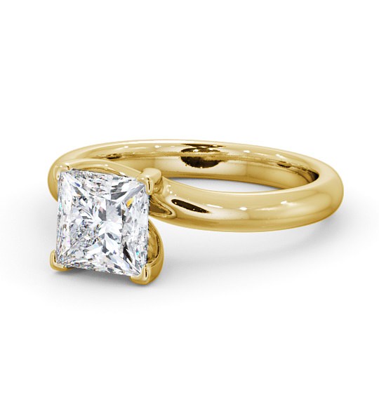  Princess Diamond Engagement Ring 9K Yellow Gold Solitaire - Ryal ENPR16_YG_THUMB2 
