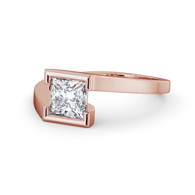 Princess Diamond Engagement Ring 9K Rose Gold Solitaire - Frieth ENPR17_RG_FLAT