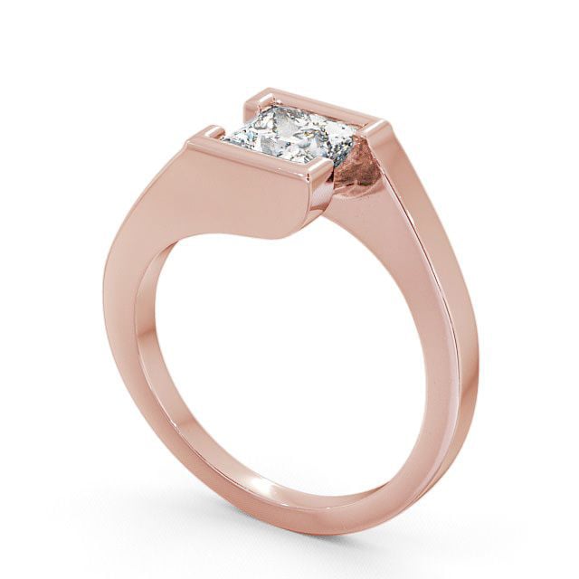 Princess Diamond Engagement Ring 9K Rose Gold Solitaire - Frieth