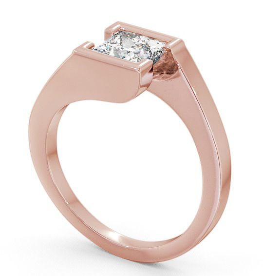 Princess Diamond Open Bezel Engagement Ring 9K Rose Gold Solitaire ENPR17_RG_THUMB1