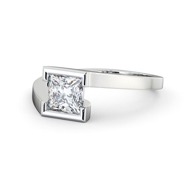 Princess Diamond Engagement Ring Palladium Solitaire - Frieth ENPR17_WG_FLAT