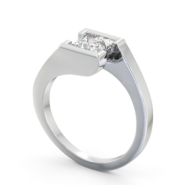 Princess Diamond Engagement Ring 18K White Gold Solitaire - Frieth ENPR17_WG_SIDE