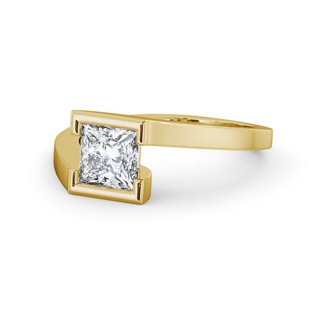 Princess Diamond Engagement Ring 9K Yellow Gold Solitaire - Frieth ENPR17_YG_FLAT