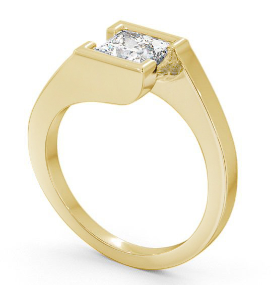 Princess Diamond Open Bezel Engagement Ring 18K Yellow Gold Solitaire ENPR17_YG_THUMB1 