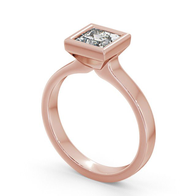 Princess Diamond Engagement Ring 18K Rose Gold Solitaire - Dainton ENPR18_RG_SIDE
