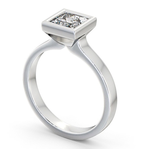 Princess Diamond Bezel Engagement Ring Palladium Solitaire ENPR18_WG_THUMB1 