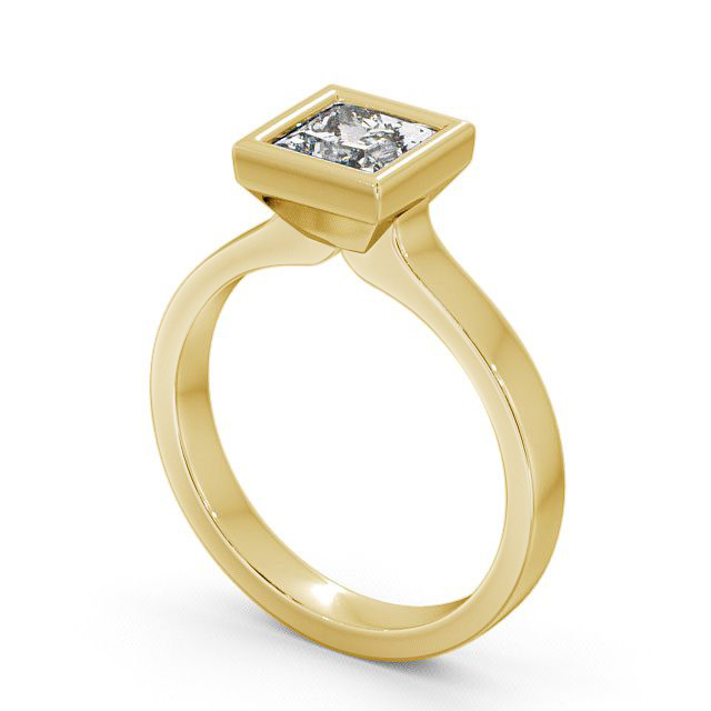 Princess Diamond Engagement Ring 18K Yellow Gold Solitaire - Dainton ENPR18_YG_SIDE