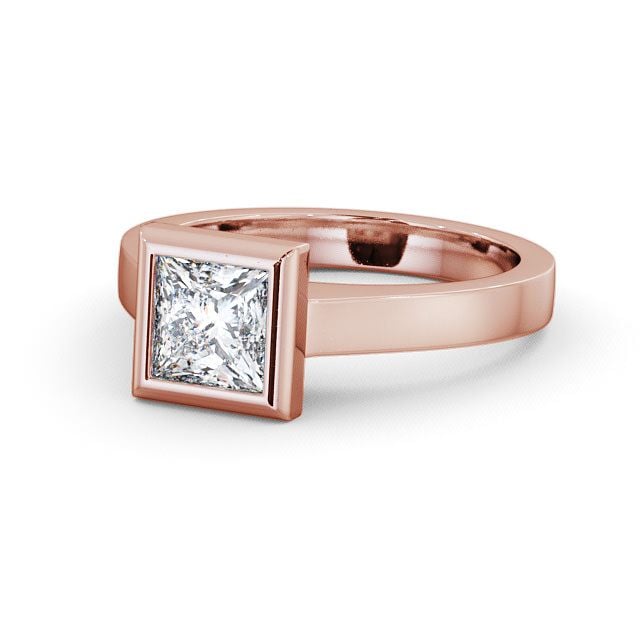 Princess Diamond Engagement Ring 18K Rose Gold Solitaire - Shoreley ENPR19_RG_FLAT