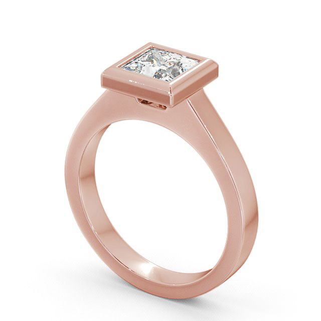 Princess Diamond Engagement Ring 9K Rose Gold Solitaire - Shoreley ENPR19_RG_SIDE