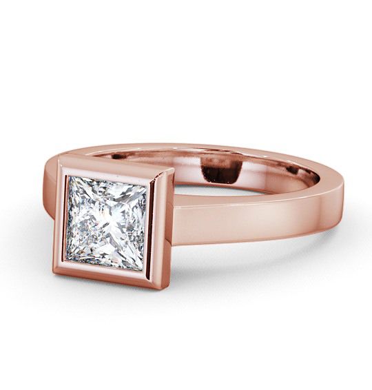 Princess Diamond Bezel Engagement Ring 18K Rose Gold Solitaire ENPR19_RG_THUMB2 