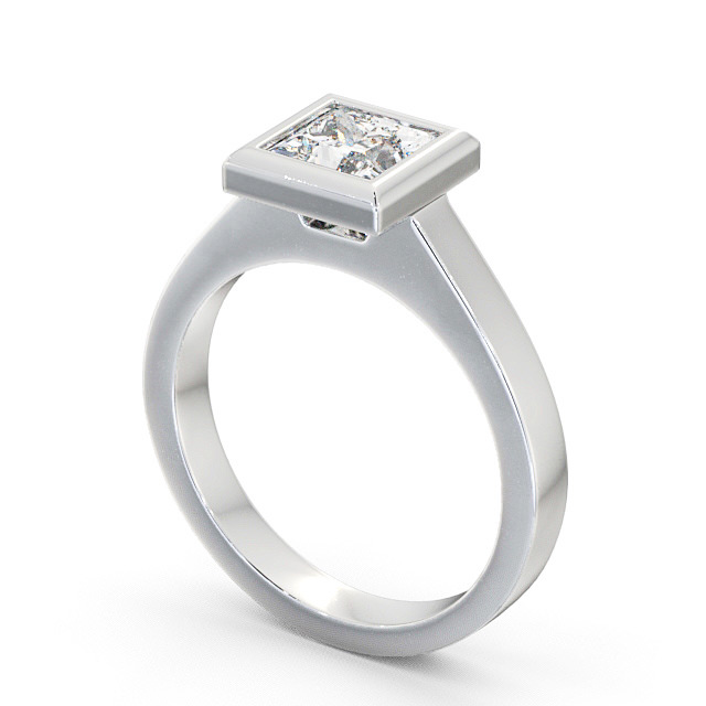 Princess Diamond Engagement Ring 18K White Gold Solitaire - Shoreley ENPR19_WG_SIDE