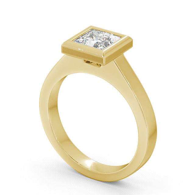 Princess Diamond Engagement Ring 18K Yellow Gold Solitaire - Shoreley ENPR19_YG_SIDE