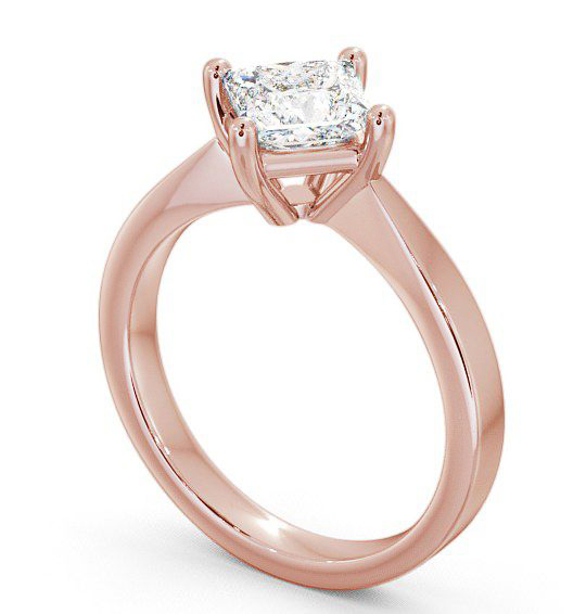 Princess Diamond Pinched Band Engagement Ring 18K Rose Gold Solitaire ENPR1_RG_THUMB1 