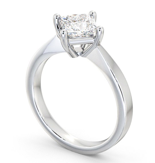 Princess Diamond Pinched Band Engagement Ring Platinum Solitaire ENPR1_WG_THUMB1