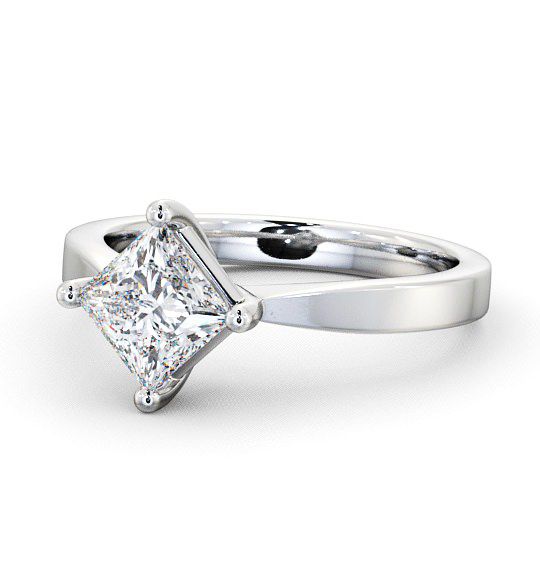  Princess Diamond Engagement Ring Platinum Solitaire- Abney ENPR1_WG_THUMB2 