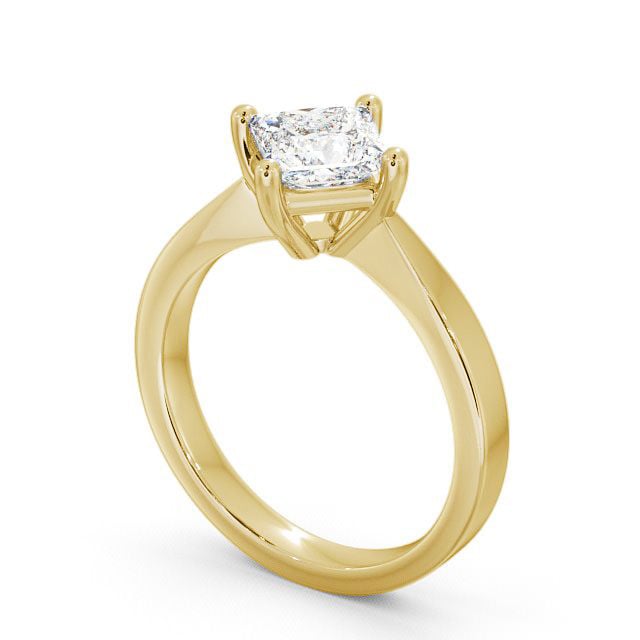 Princess Diamond Engagement Ring 9K Yellow Gold Solitaire- Abney ENPR1_YG_SIDE