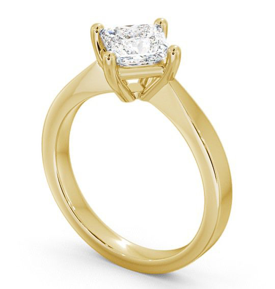 Princess Diamond Pinched Band Engagement Ring 18K Yellow Gold Solitaire ENPR1_YG_THUMB1 