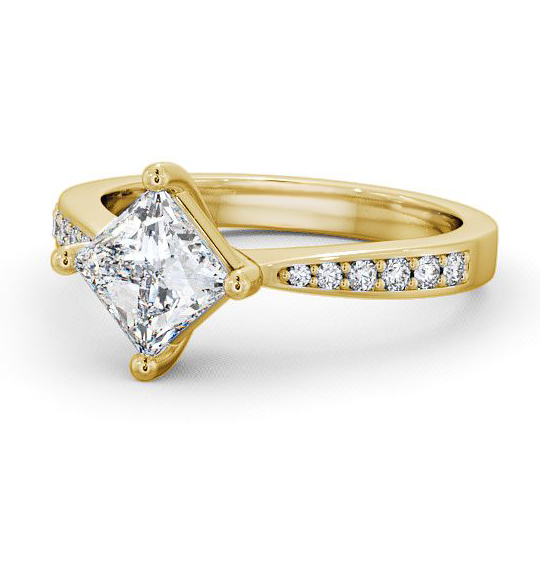 Ailby Princess Diamond Engagement Ring Side Stones Rotated Head ENPR1S_YG_THUMB2 