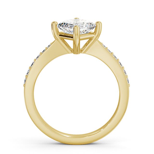 Princess Diamond Engagement Ring 18K Yellow Gold Solitaire With Side Stones - Ailby ENPR1S_YG_UP