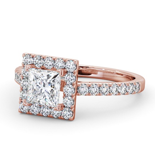 Halo Princess Diamond Elegant Engagement Ring 9K Rose Gold ENPR20_RG_THUMB2 
