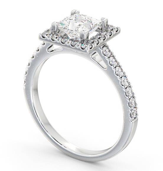 Halo Princess Diamond Elegant Engagement Ring Platinum ENPR20_WG_THUMB1 