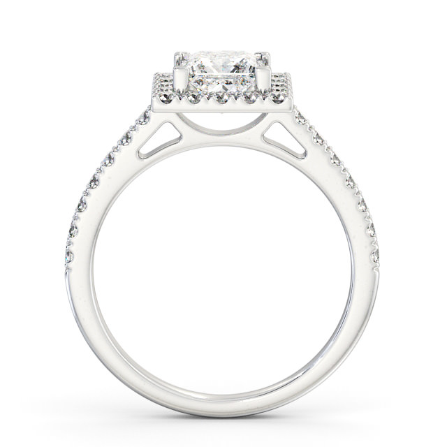 Halo Princess Diamond Engagement Ring 9K White Gold - Acomb ENPR20_WG_UP